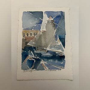 ORIGINAL Kenneth Martin Snodgrass Watercolor Painting “Collioure”